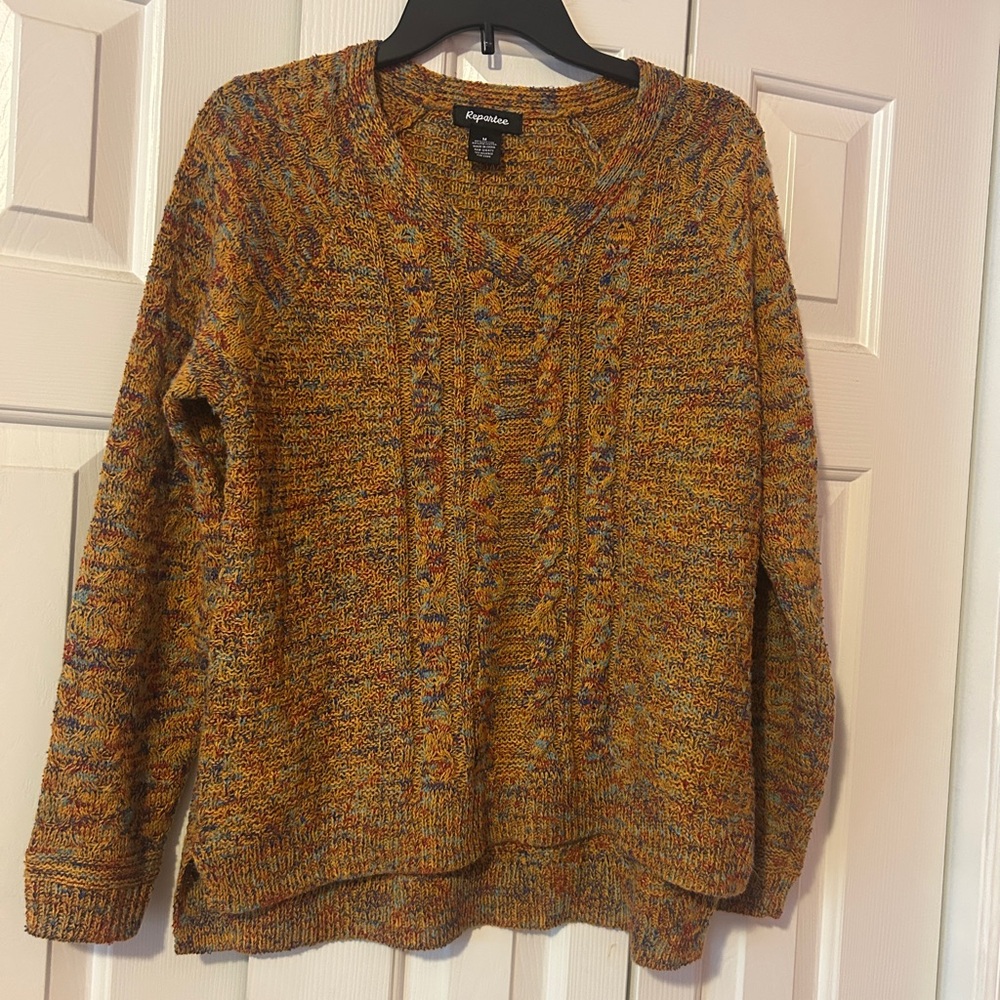 Women's Multicolor Cable Knit Sweater